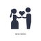newlyweds icon on white background. Simple element illustration from birthday party and wedding concept