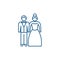 Newlyweds line icon concept. Newlyweds flat  vector symbol, sign, outline illustration.