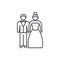 Newlyweds line icon concept. Newlyweds vector linear illustration, symbol, sign