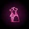 Newlyweds neon icon. Simple thin line, outline vector of wedding icons for ui and ux, website or mobile application