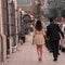 newlyweds walking through the city of Monterrey
