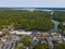 Newmarket town aerial view, NH, USA