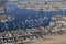 Newport Beach Balboa Bay harbor and Homes Aerial