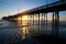 Newport beach pier sundown