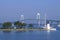 Newport Bridge and Goat Island Lighthouse