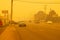 Newport, Oregon, USA, September 10, 2020. Smoke and smog in the city during wildfires.