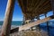 Newport pier beach in California USA from below