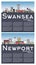 Newport and Swansea Wales City Skyline Set