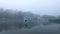 Newquay boating lake in the mist.