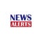 News alerts text banner template. Breaking news logo, tv design element, report online