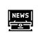 news anchor desk media glyph icon vector illustration