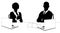 News Anchors Business People at Desk Silhouette