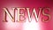 NEWS in copper letters on red metallic surface - 3D rendering illustration