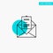 News, Email, Business, Corresponding, Letter turquoise highlight circle point Vector icon