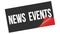 NEWS  EVENTS text on black red sticker stamp