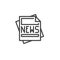 News headline publication line icon