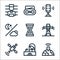 news line icons. linear set. quality vector line set such as connectivity, news reporter, satellite, hourglass, weather,