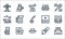 News line icons. linear set. quality vector line set such as typing, fedora hat, voice recorder, microphone, hot, videocamera,