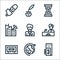 news line icons. linear set. quality vector line set such as voice recorder, worldwide, cassette, reporter, reporter, broadcasting