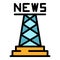 News metal tower icon color outline vector