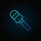 News microphone blue vector icon on dark background