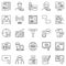 News outline icons set - vector collection of media line symbols