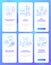 News overload blue gradient onboarding mobile app screen set