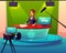 News presenter in television studio cartoon vector