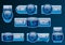 News and search vector blue glossy icon set