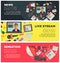 News sensation and live stream promotional Internet posters set