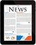 News site template on the new iPad Tablet