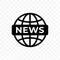 News world globe earth vector icon. Web newsletter app symbol