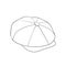 Newsboy cap outline drawing vector, newsboy cap in a sketch style, newsboy cap trainers template outline, vector Illustration