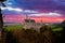 Newschwander Castle in the Bavarian Alps of German in the evening