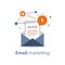 Newsletter concept, email marketing strategy, opened envelope, writing letter, summary news rss services