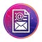 Newsletter document page icon creative trendy colorful round button illustration