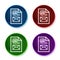 Newsletter document page icon shiny round buttons set illustration