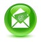 Newsletter email icon glassy green round button