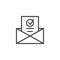 Newsletter in envelope line icon