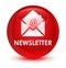 Newsletter glassy red round button