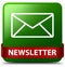 Newsletter green square button red ribbon in middle