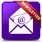 Newsletter purple square button red ribbon in corner