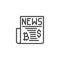 Newspaper bitcoin news line icon