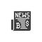 Newspaper bitcoin news vector icon