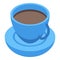 Newspaper coffee cup icon, isometric style