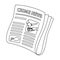 Newspaper crime news.Crime article in the press single icon in outline style vector symbol stock illustration web.
