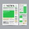 Newspaper Design Template Vector. Financial Articles, Advertising Business Information. World News Economy Headlines