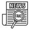 Newspaper fake news icon, outline style
