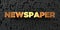 Newspaper - Gold text on black background - 3D rendered royalty free stock picture