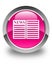 Newspaper icon glossy pink round button